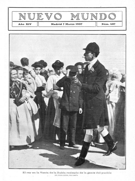 1907 - Periódico sobre el Rey Alfonso XIII en Venta la Rubia