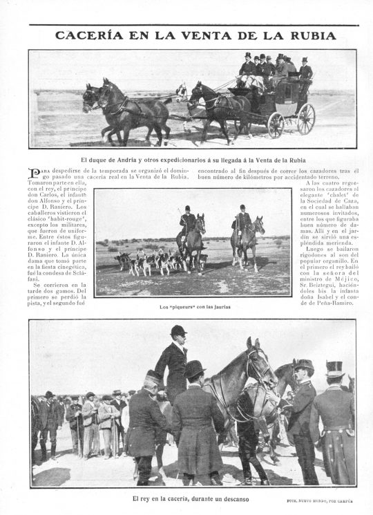 1907 - Periódico sobre la cacería en Venta la Rubia