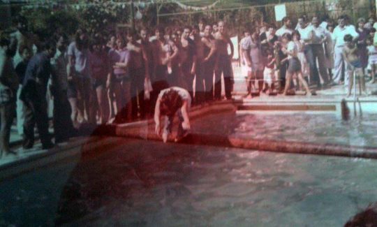 1979 - De cucaña en el Parque Mayor