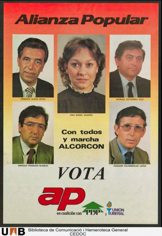 1983 - Propaganda de Alianza Popular en las elecciones de Alcorcón
