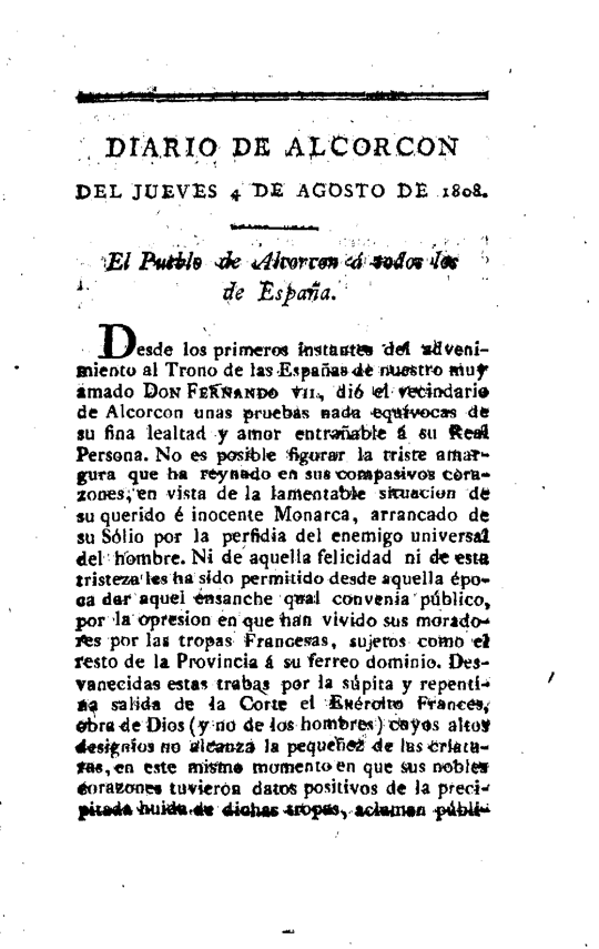 1808 - Diario de Alcorcón del 4 de agosto